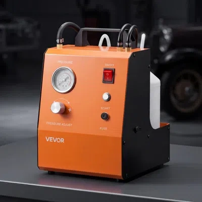 Vevor Electric Brake Bleeder Kit, 120v Automatic Brake Fluid Bleeding Kit With 7 Master Cylinder Adapters  In Orange