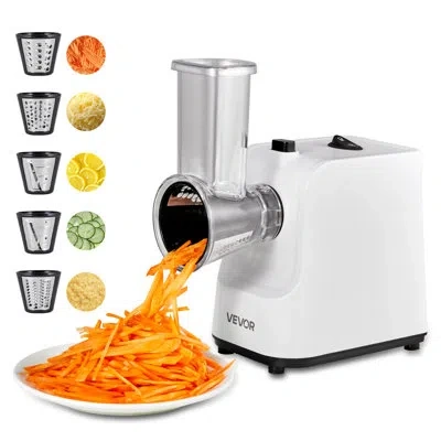 Vevor Electric Cheese Grater Salad Maker, 200w Salad Shooter, Electric Vegetable Slicer Shredder Chopper F In Silver