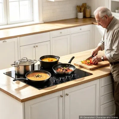 Vevor Electric Cooktop 24inch 4 Burners Stove Top 6000w 220v No Plug, Ceramic Built-in Radiant Electric St In Black