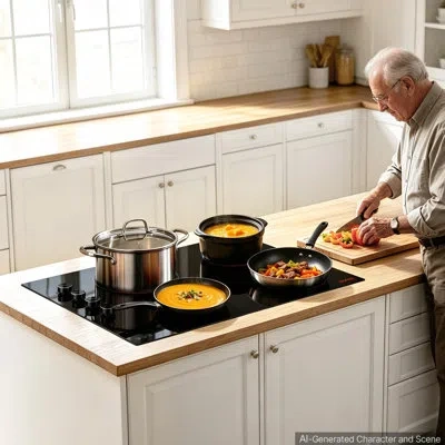 Vevor Electric Cooktop 30inch 4 Burners Stove Top 6700w 220v No Plug, Ceramic Built-in Radiant Electric St In Black