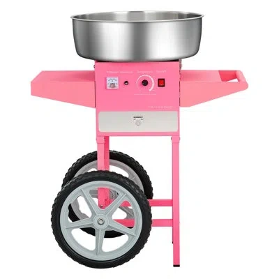 Vevor Electric Cotton Candy Machine With Cart, 1000w Commercial Candy Floss Maker With 20.5 In Stainless S In Pink