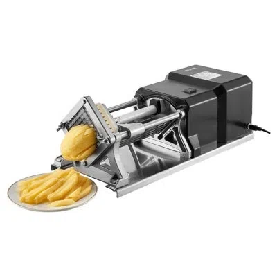 Vevor Electric French Fry Cutter Stainless Steel Vegetable Chopper With 3 Blades In Black;silver