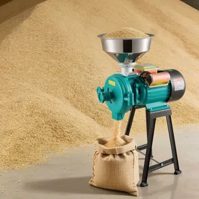 Vevor Electric Grain Mill Grinder, 110 Lbs/h Commercial Spice Grinders, 1500w Cast Iron Pulverizer Powder  In Black;green