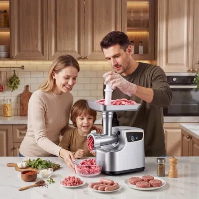 Vevor Electric Meat Grinder, 5 Lbs/min Capacity, #8 Meat Mincer With 3 Grinding Plates, 3 Sausage Stuffing In Multi