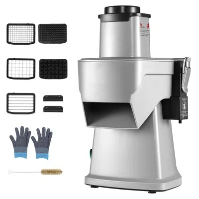 Vevor Electric Vegetable Slicer, 4 In 1 Multifunctional Food Cutter, 200w Vegetable Chopper For Slicing Sh In Silver