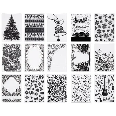 Vevor Embossing Folders, 15 Pieces, 4.13 X 5.83 In, Background Embossed Plates For The Die Cutting And Emb In Multi