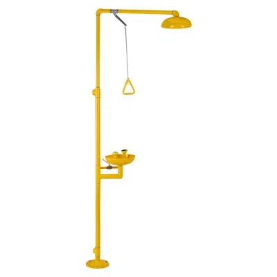 Vevor Emergency Shower Eye Wash Station, 34.25 X 15.75 X 91.73 Inch 304 Stainless Steel Eyewash And Shower In Yellow