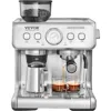 Vevor Espresso Machine With Grinder, 15 Bar Semi-automatic Espresso Coffee Maker With Milk Frother Steam W In Silver
