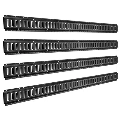 Vevor E-track Tie-down Rails, 7.7 Ft E Track Rails Secures Cargo & Heavy Loads Up To 2,000 Lbs, Trailer Ti In Matte Black