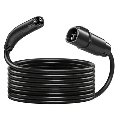 Vevor Ev Charger Extension Cable For Tesla, 48amp 40 Ft Max 240v 11.52 Kw With Nacs Plug, Ev Extension Cor