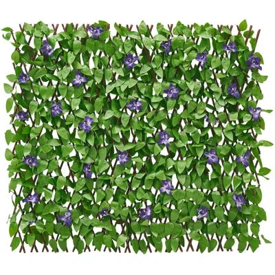 Vevor Expandable Fence Privacy Screen, 25.5 X 122 In Expand Artificial Plant Wall, Realistic Artificial Iv In Green