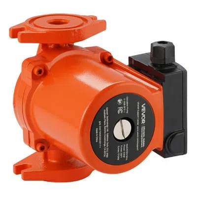 Vevor F-009-bf5-j Cast Iron Circulator Pump Hot Water Circulation 1/4 Hp 17 Gpm In Black;orange