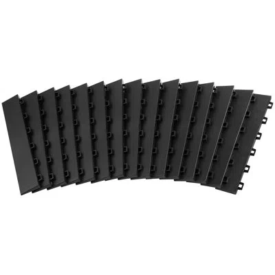 Vevor Female Garage Floors Transition Edge Kit, Sturdy Pp Interlocking Modular Garage Floor Edging Slip-re In Black