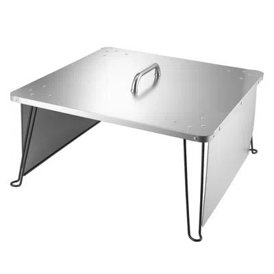Vevor Fire Pit Heat Deflector 25x25x14 In Outdoor Burner Cover Stainless Steel In Silver