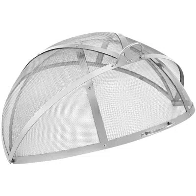 Vevor Firepit Spark Screen Lid Round Stainless Steel Spark Screen In Silver