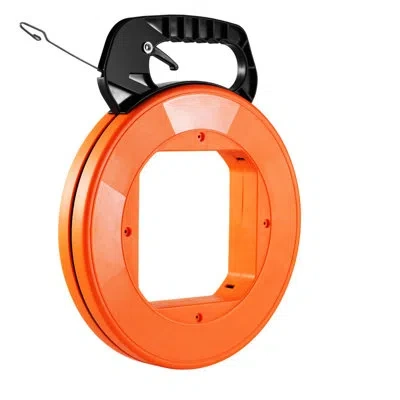 Vevor Fish Tape Wire Cable Line Puller 120ft 1/8 In Steel With High Plastic Case In Black;orange