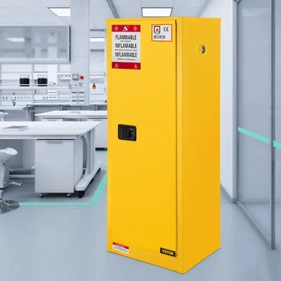 Vevor Flammable Cabinet 18.1" X 18.1" X 35.4" With Adjustable Shelf In Yellow