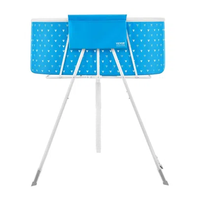 Vevor Foldable Dog Bathtub Elevated Light Blue Bathing Station For Small & Medium Pets