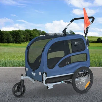 Vevor Foldable Pet Trailer In Blue;black