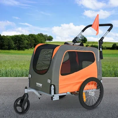 Vevor Foldable Pet Trailer In Orange