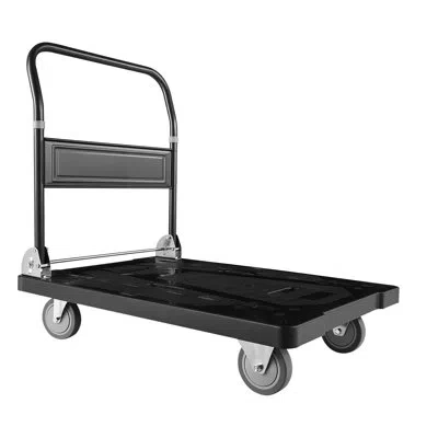 Vevor Foldable Push Cart Dolly, 1000 Lbs Capacity, Folding Platform Truck With Swivel Wheels, Moving Platf In Black