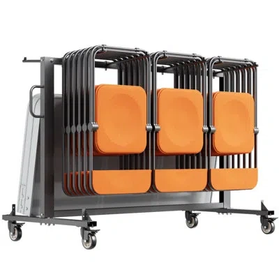 Vevor Folding Chair Rack Cart For 42 Chairs Or 12 Tables Of 400 Lbs With Wheels In Black