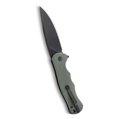 Vevor Folding Pocket Knife 3.5 In/8.8 Cm D2 Steel Blade G10 Handle Pocket Clip In Green