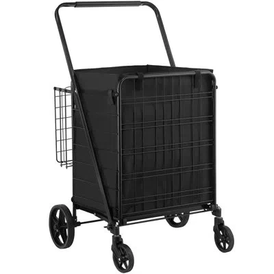 Vevor Folding Shopping Cart In Black