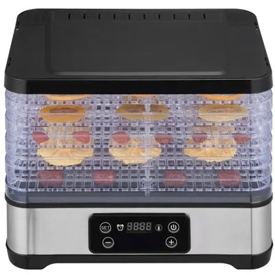 Vevor Food Dehydrator Machine, 5-tray Fruit Dehydrator, 300w Electric Food Dryer W/ Digital Adjustable Tim In Black
