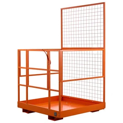 Vevor Forklift Safety Cage, 48.2 X 45.2 Inch, Heavy Duty Forklift Man Basket, 1400 Lbs Capacity Collapsibl In Orange