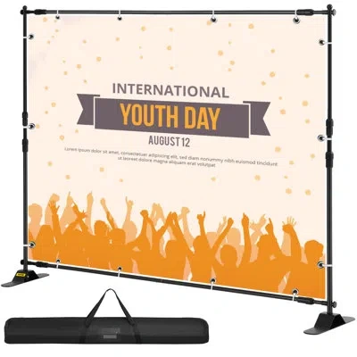 Vevor Freestanding Backdrop Banner Stand Adjustable Height And Width For Trade Show Wall Exhibitor Photo B