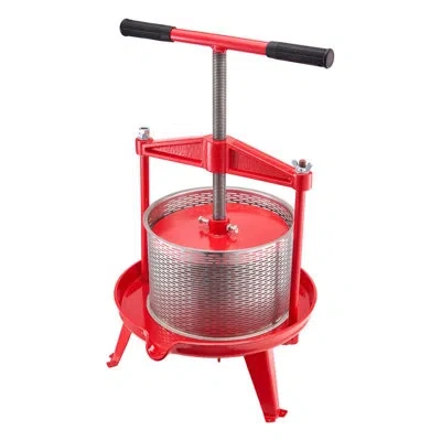Vevor Fruit Wine Press Manual Press For Wine Making 2.38 Gal/9l Stainless Steel In Red