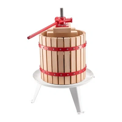 Vevor Fruit Wine Press Manual Press For Wine Making 3.2 Gal/12l Wood Basket In White