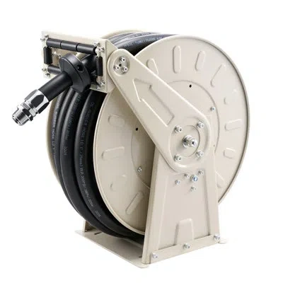 Vevor Fuel Hose Reel, 1 Inch X 50 Ft Retractable, Spring Driven Auto Swivel Rewind, 300 Psi, Heavy-duty Ca In White