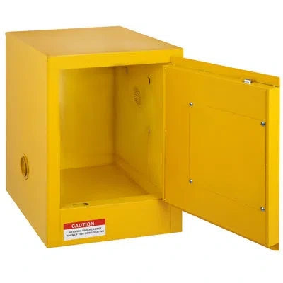 Vevor Galvanized Steel Flammable Cabinet ( 18.1'' H X 16.9'' W X 16.9'' D) In Yellow