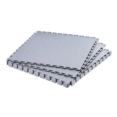 Vevor Garage Floor Tiles Interlocking, 20.2 X 20.2 X 0.2 In Interlocking Modular Garage Flooring Tiles, Di In Silver