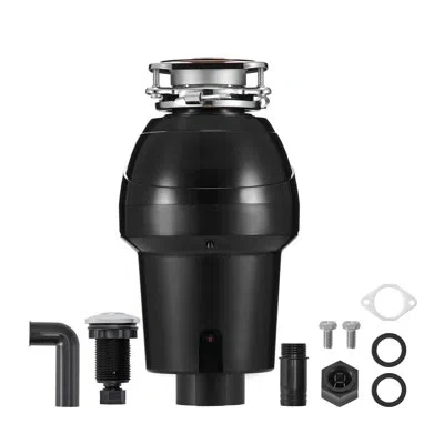 Vevor Garbage Disposal, 1.25hp 3360rpm Continuous Feed Food Waste Disposer, 3-bolt Mount Food Waste Grindi In Black