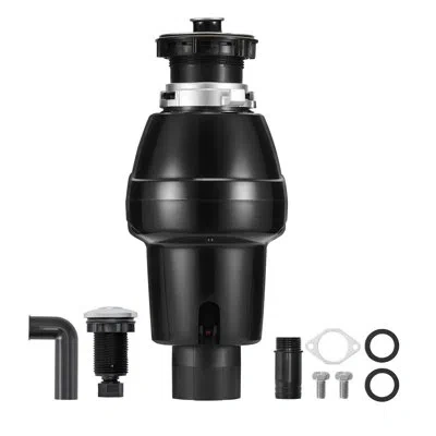 Vevor Garbage Disposal, 3/4hp 3250rpm Continuous Feed Food Waste Disposer, Ez Connect Food Waste Grinding  In Black