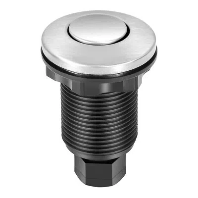 Vevor Garbage Disposal Air Switch Kit, 2.5" Sink Top Air Switch For Food Waste Disposal, Brushed Silver St In Black