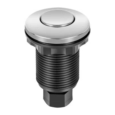 Vevor Garbage Disposal Air Switch Kit, 2.5-inch Brushed Nickel Stainless Steel On/off Air Push Button, Dua In Black