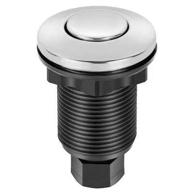 Vevor Garbage Disposal Air Switch Kit, 2.5-inch Chrome-plated Stainless Steel On/off Air Push Button, Dual In Black