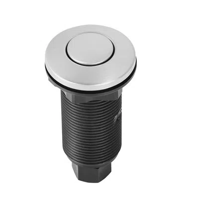 Vevor Garbage Disposal Air Switch Kit, 3.5-inch Long Brushed Silver Stainless Steel On/off Air Button For  In Black