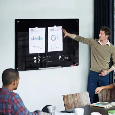 Vevor Glass Magnetic Whiteboard In Black