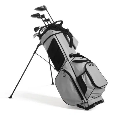 Vevor Golf Cart Bag, 14 Way Top Divider Organizer, 2-in-1 Golf Club Bag With Full-length Divider, Dual Sho In Gray