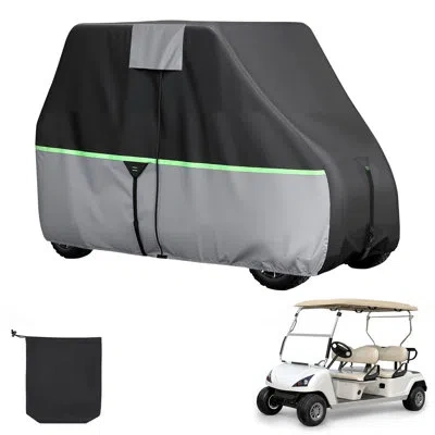 Vevor Golf Cart Cover, Full Coverage 2+2/4 Passenger Golf Cart, 600d Waterproof Oxford Fabric Club Car Cov In Black