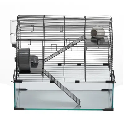 Vevor Hamster Cage, 360â° Viewing Transparent Hamster Habitats, Small Animal Cage, 22.8 X 15 X 21.3 In, Ve In Gray