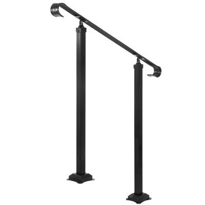 Vevor Hand Rails For Outdoor Steps, Wrought Iron Railing, Porch And Stair Railing Kit In Black