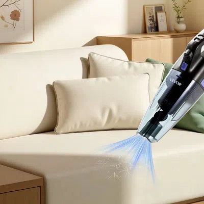 Vevor Handheld Vacuum Portable Vacuum Cleaner Cordless With Hepa Filter & Brush In Black;blue