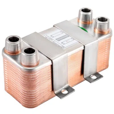 Vevor Heat Exchanger 3"x7.5" 30 Plates Brazed Plate Heat Exchanger 316l 3/4" Mpt Heat Exchanger B12-30 Bee In Stainless Steel
