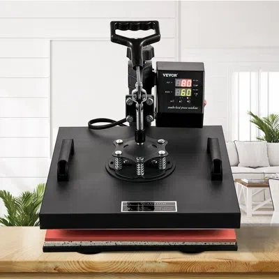 Vevor Heat Press Machine 15x15inch 8pcs 1050w Combo Digital Multifunctional In Black